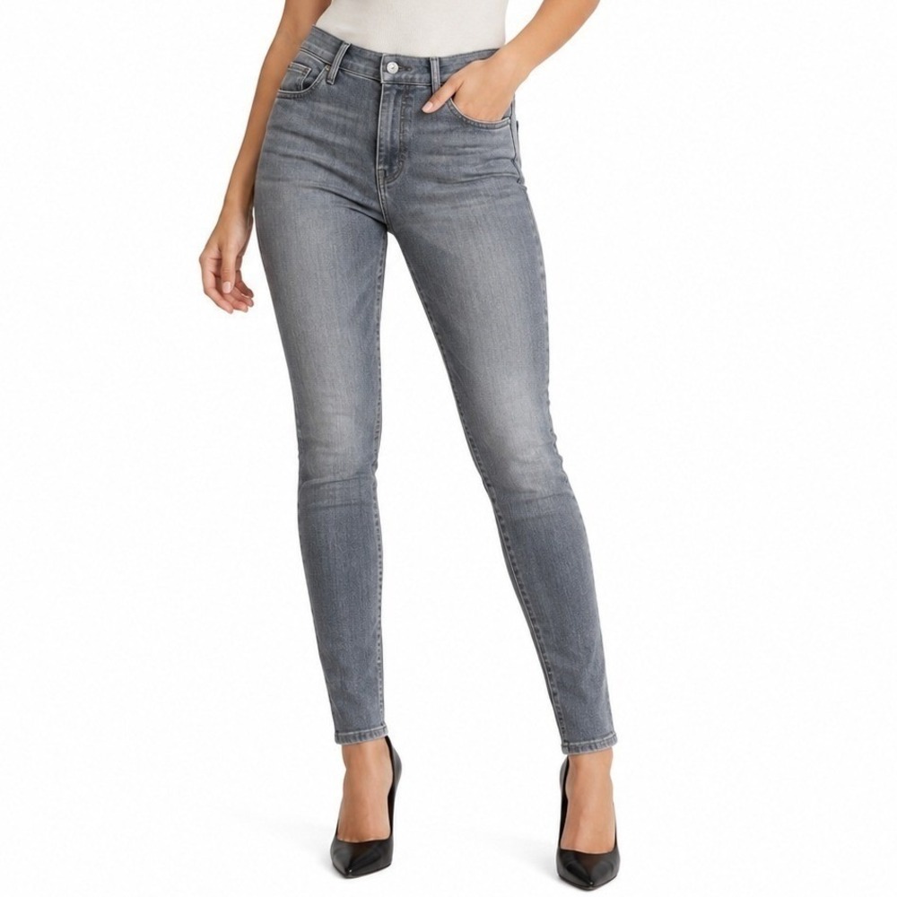 Mother High Waisted Looker Jeans Womens 26 Gray Blue Skinny Stretch Denim Flawed